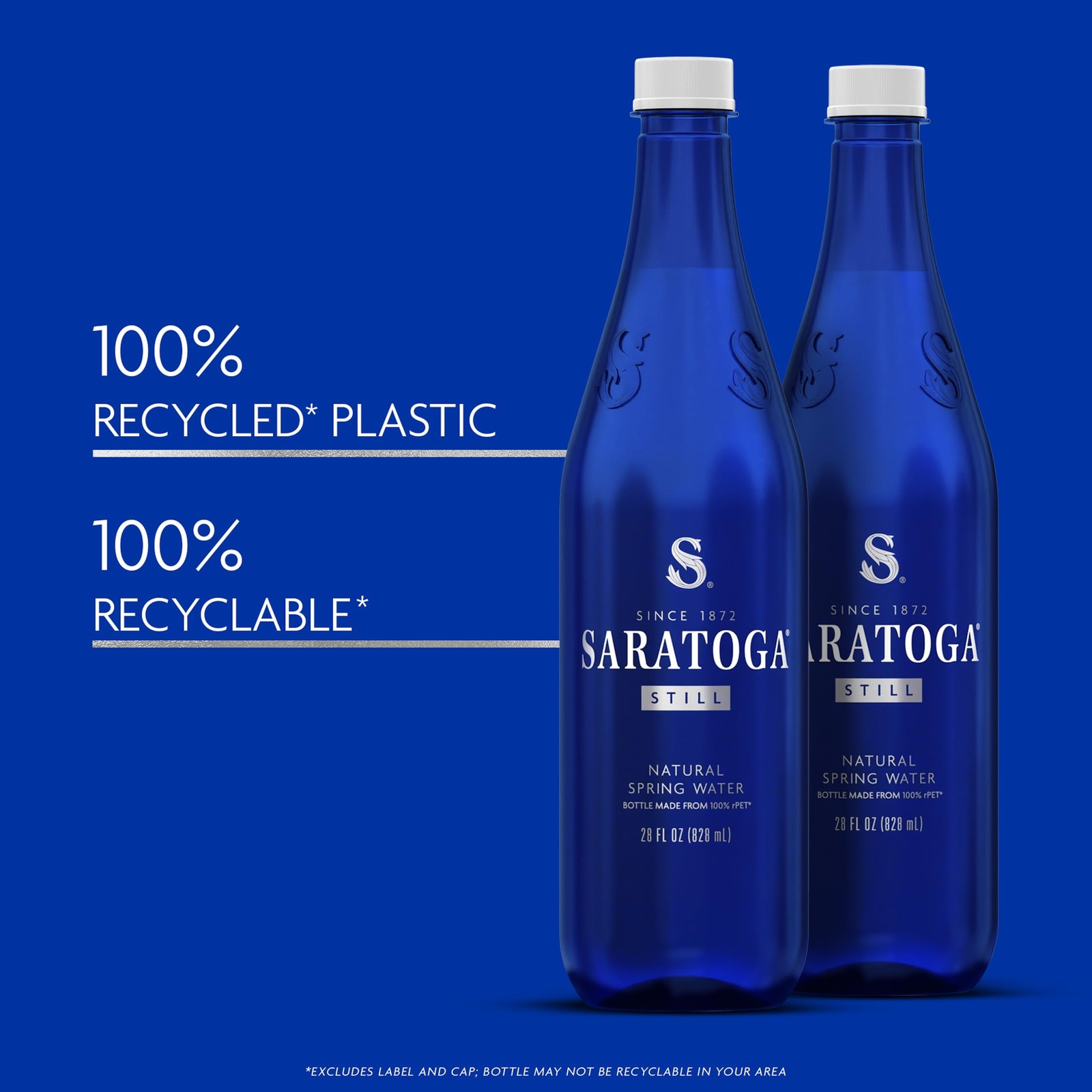 Saratoga Spring Water Bottles, 12 Pack – Still Bottled Water – Recycled PET P…