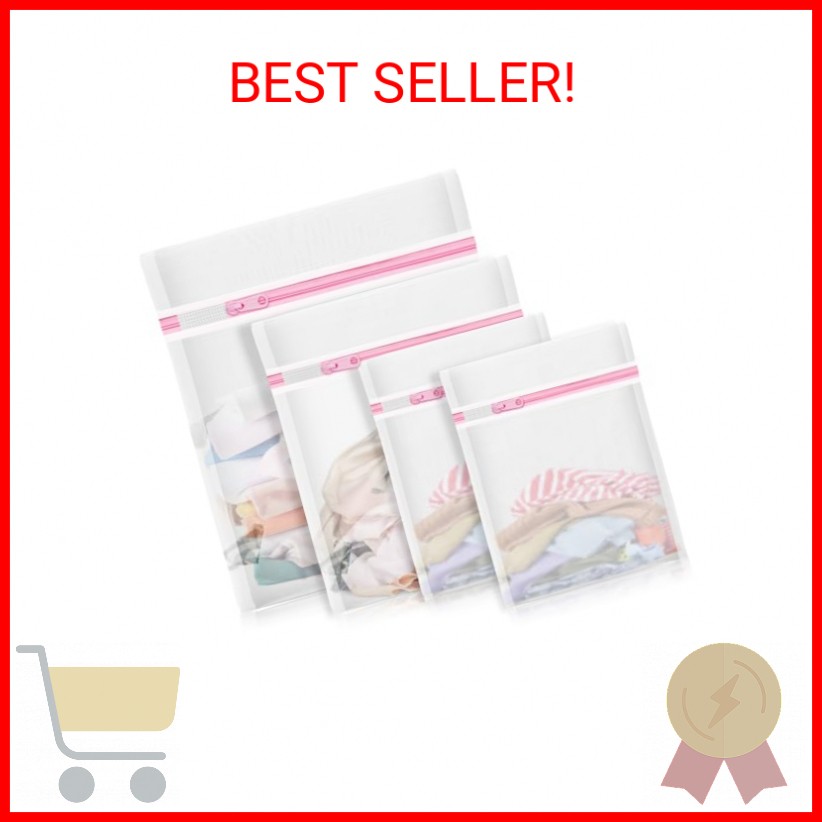 4Pcs Mesh Laundry Bags, Lingerie Bags for Washing Delicates,Mesh Wash Bags for T