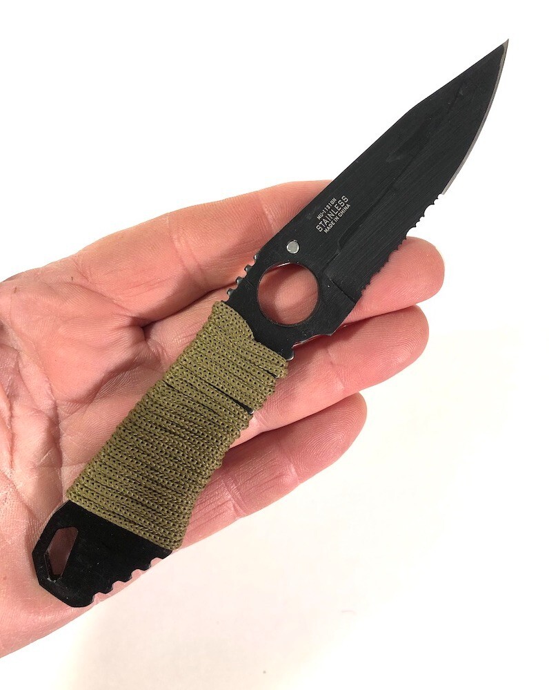 Lg Awesome Survival Knife + Fixed Bld Stainles Cool Knife + Flint Fire Striker
