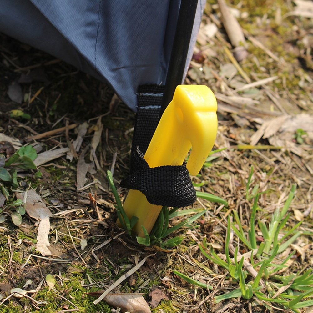 AITIME 30 Pcs 9 Inch Plastic Tent Stakes with 1 23cm, Yellow-30pcs&Hammer