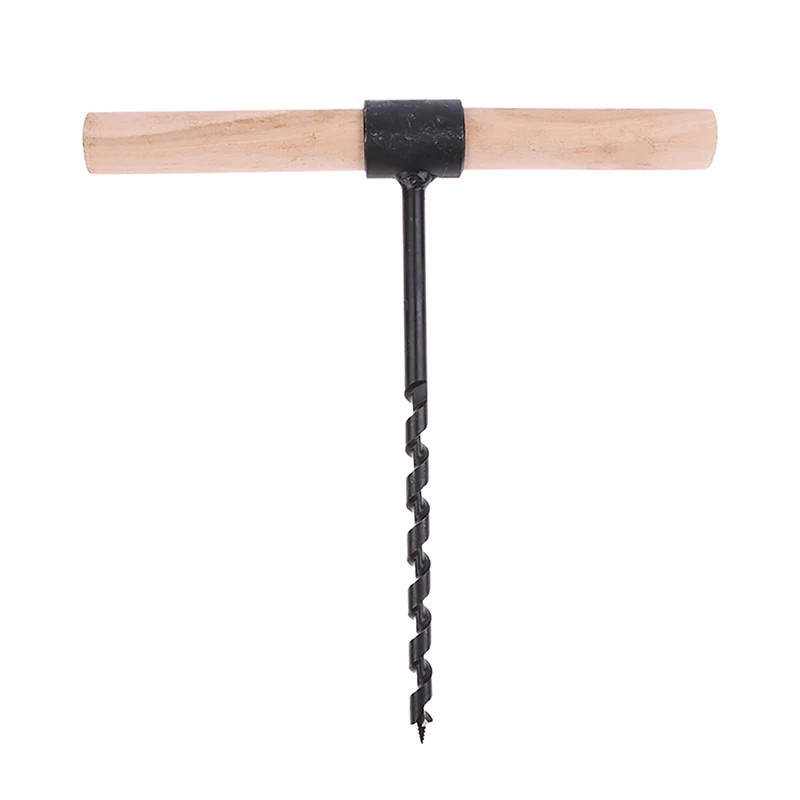 Outdoor Survival Hand Drill Carbon Steel Manual Auger Drill Self-Tapping Wood Pu