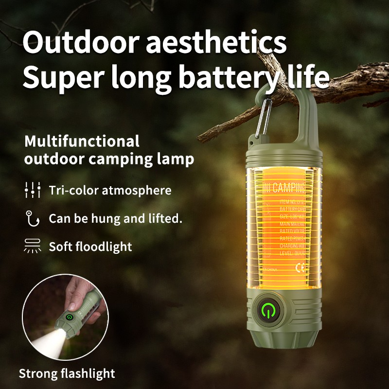 Mini Hook Flashlight Multi-Source Portable Camping Light for Outdoor Use