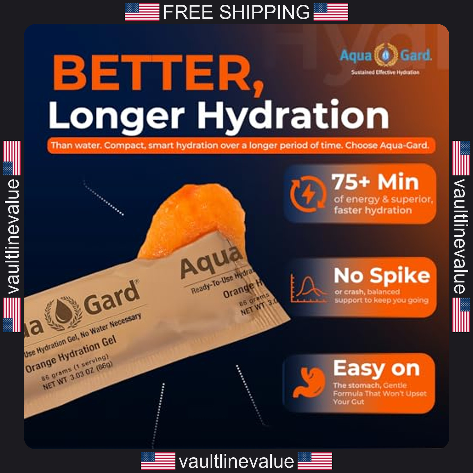 Aqua-Gard Emergency Water Gel 3 Pack Survival Water Pouches for Disaster Relief