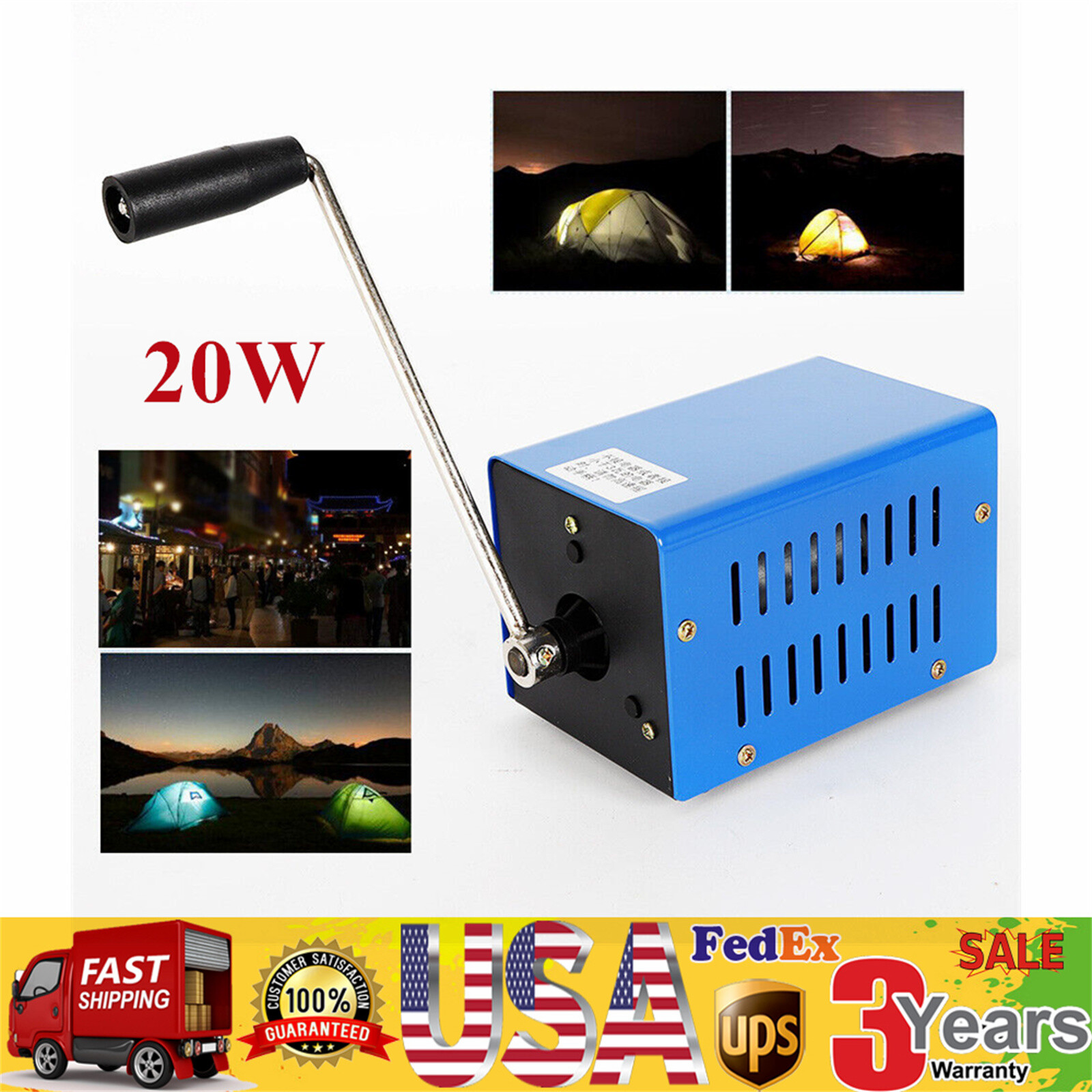 Portable Hand Crank Dynamo Charger Emergency USB Generator High Power NEW