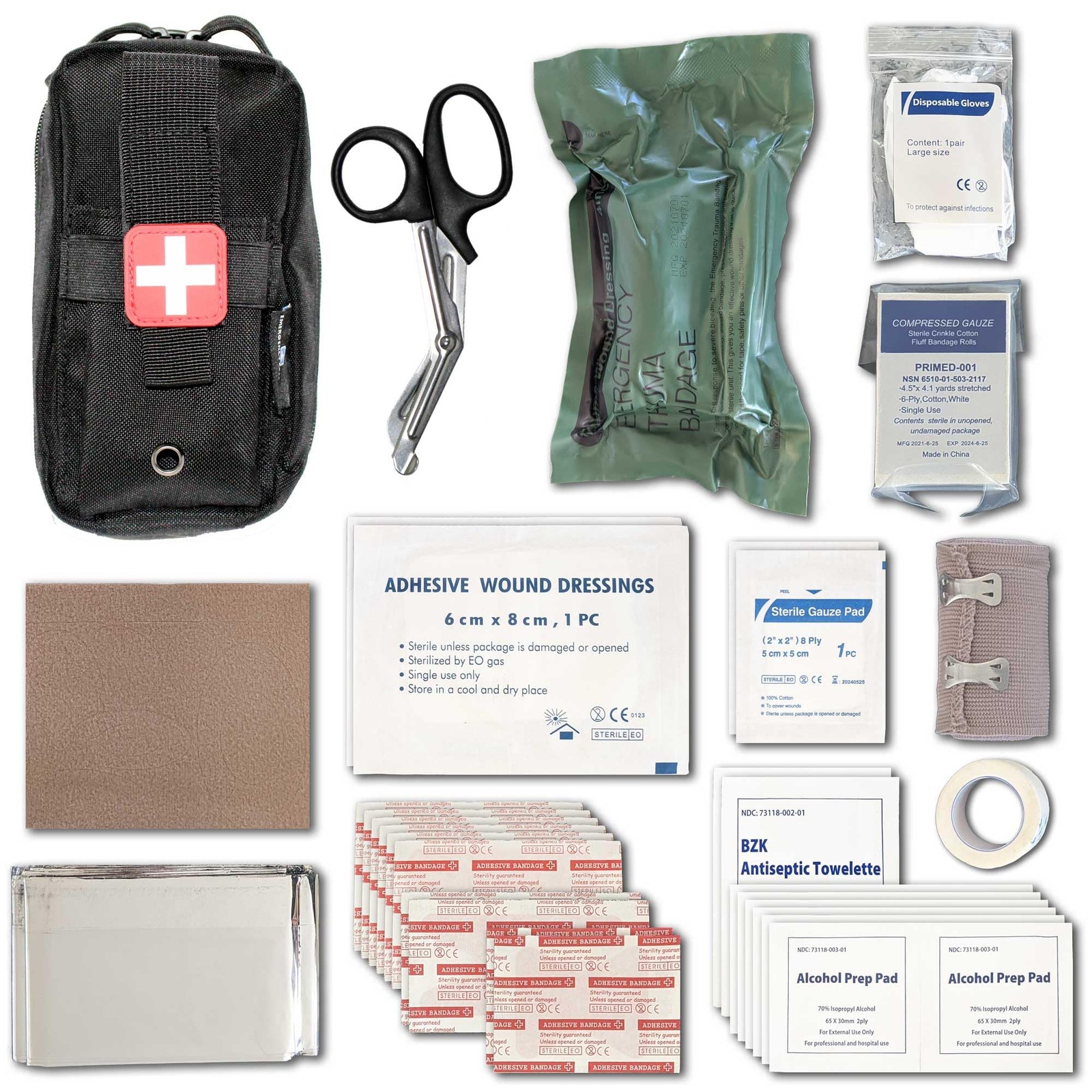 EPG Field First Aid Kit IFAK | 44 Piece | Compact Personal First Aid Kit | Ba…