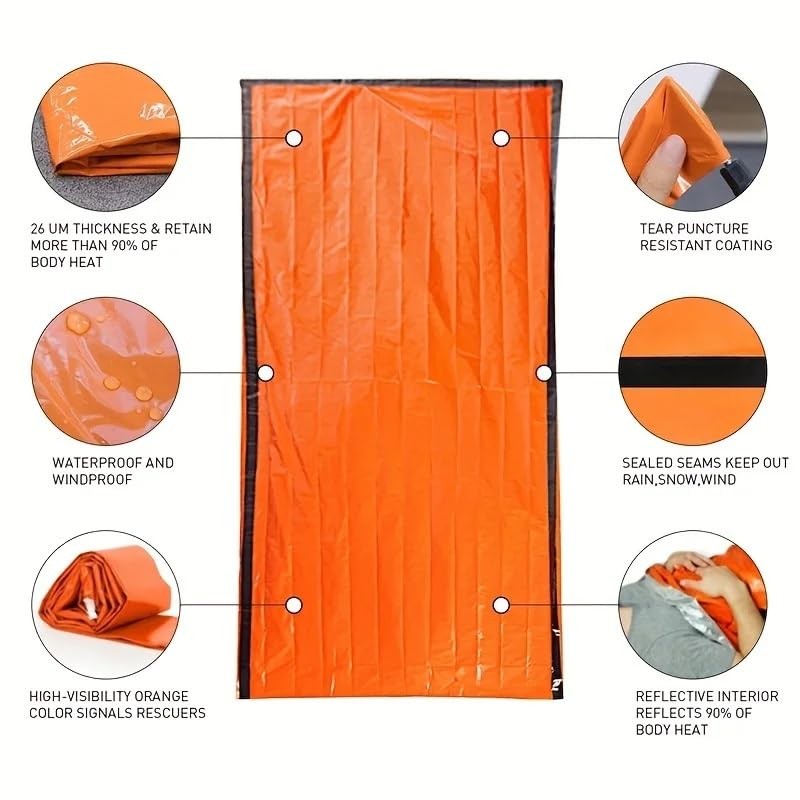 2 Person Emergency Shelter Survival Tent Kit Mylar Tube Sleeping bivy Bag Wat…