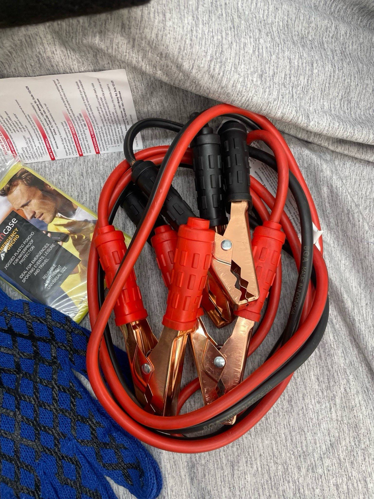New Justin Case Deluxe Safety Kit Black, 8ft Cables, 12’ Tow Strap, Light M455