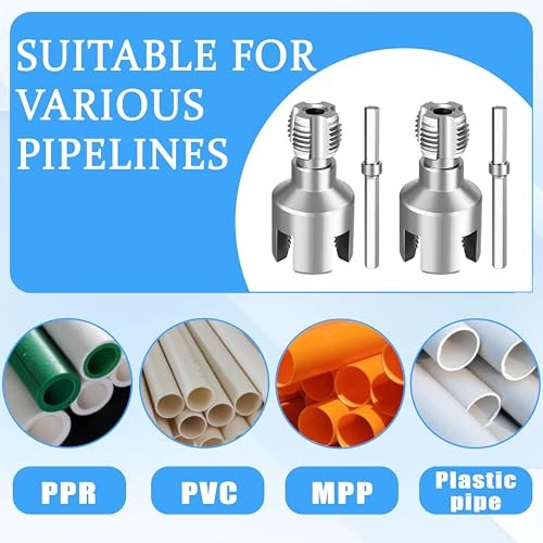 2 PCS 2-in-1 PVC Pipe Threader Kit, Dual Function Integrated Internal &