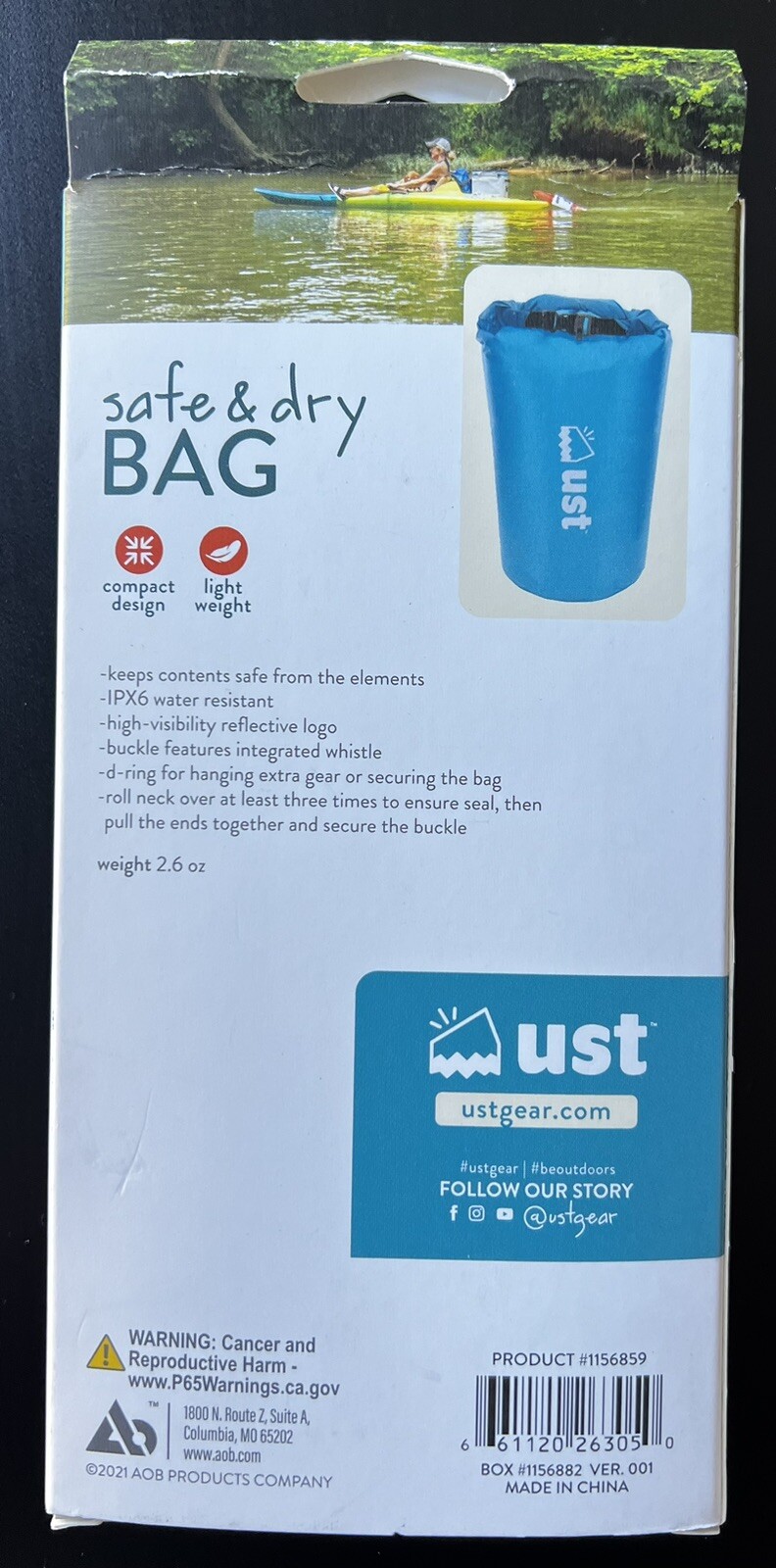 UST – Ultimate Survival Technologies 1156859 Safe & Dry IPX6 25L Blue Dry Bag