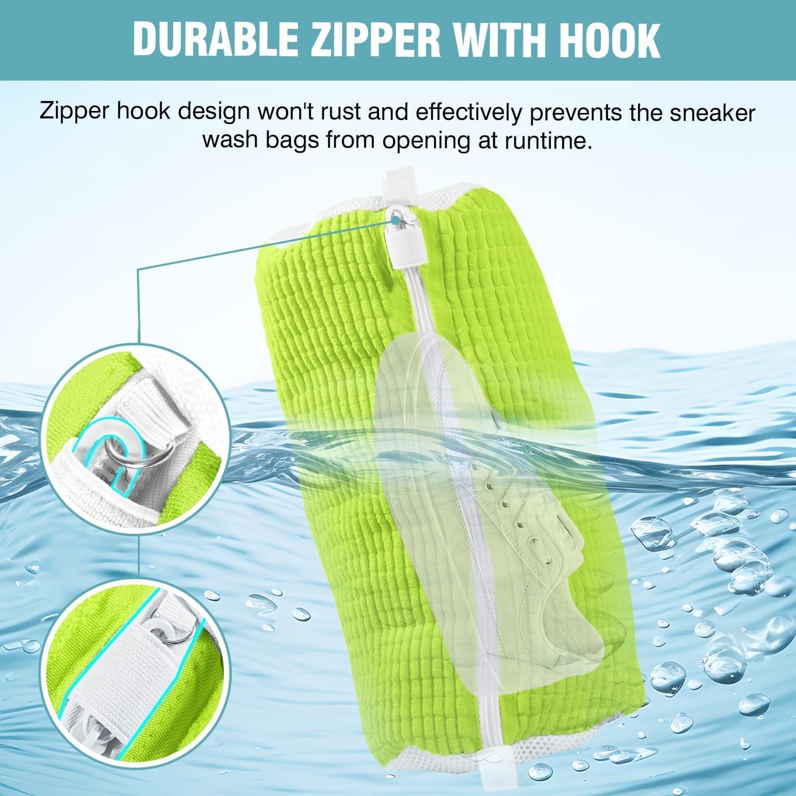 Shoe Washing Machine Bag, Laundry Bag for Washer and 2 PACK, Green