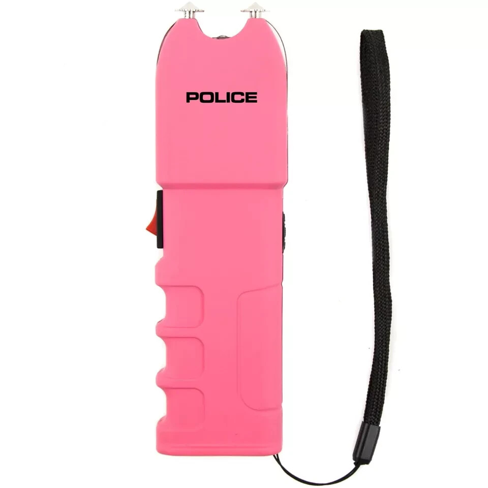POLICE Stun Gun 928 Max Volt Heavy Duty Rechargeable LED Flashlight Pink
