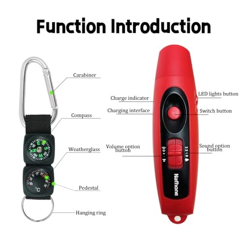 Rechargeable Bear Horn to Scare Bears, 125dB Electronic Air Horn with Orange