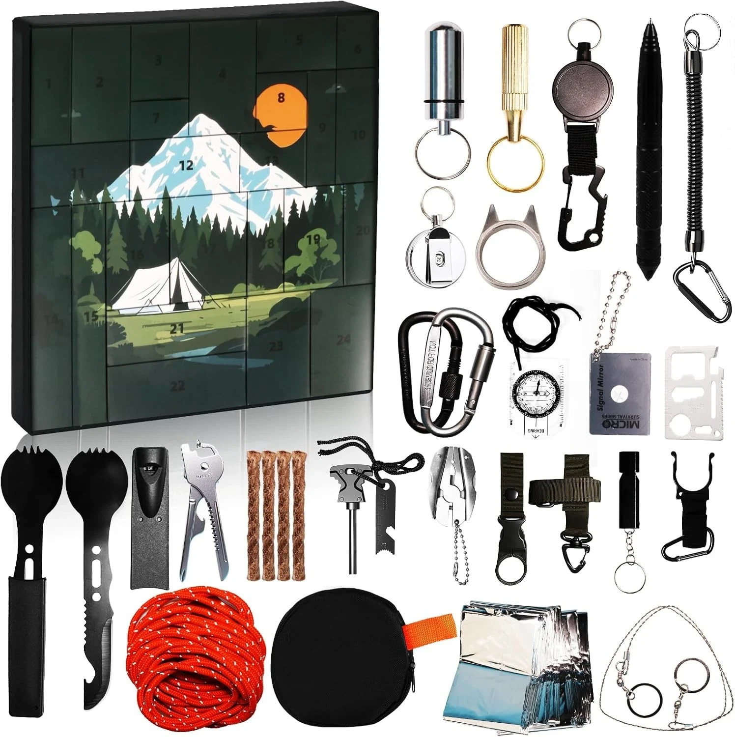 Survival Kit 24 Multi Tool Compass Camping Climbing Hiking Outdoor Fun FREE SHIP