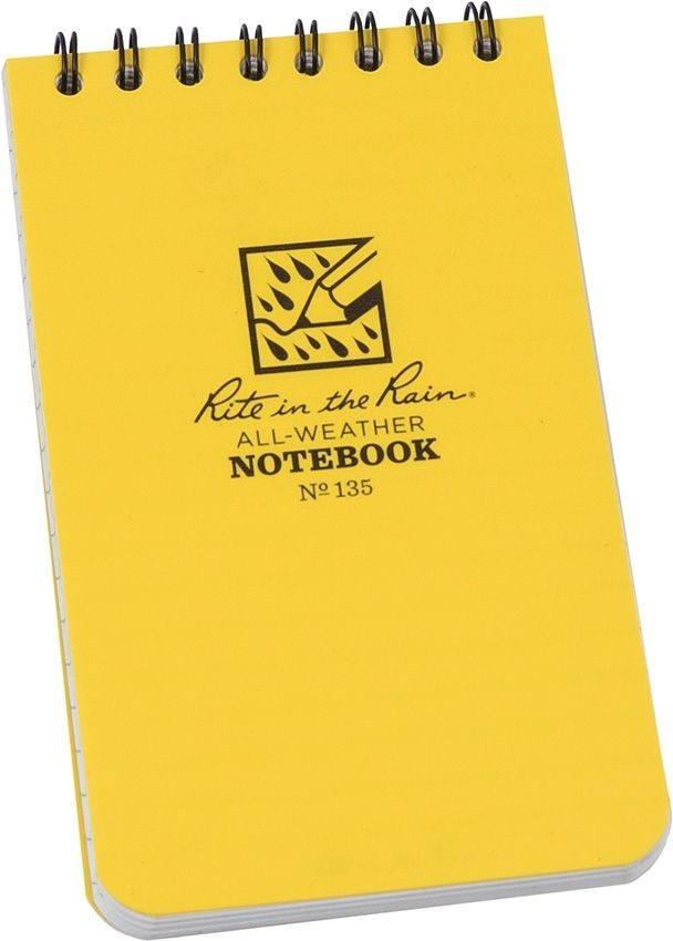 “Rite in the Rain” All-Weather Universal Notebook, Yellow, 3″ x 5″ #135 NEW
