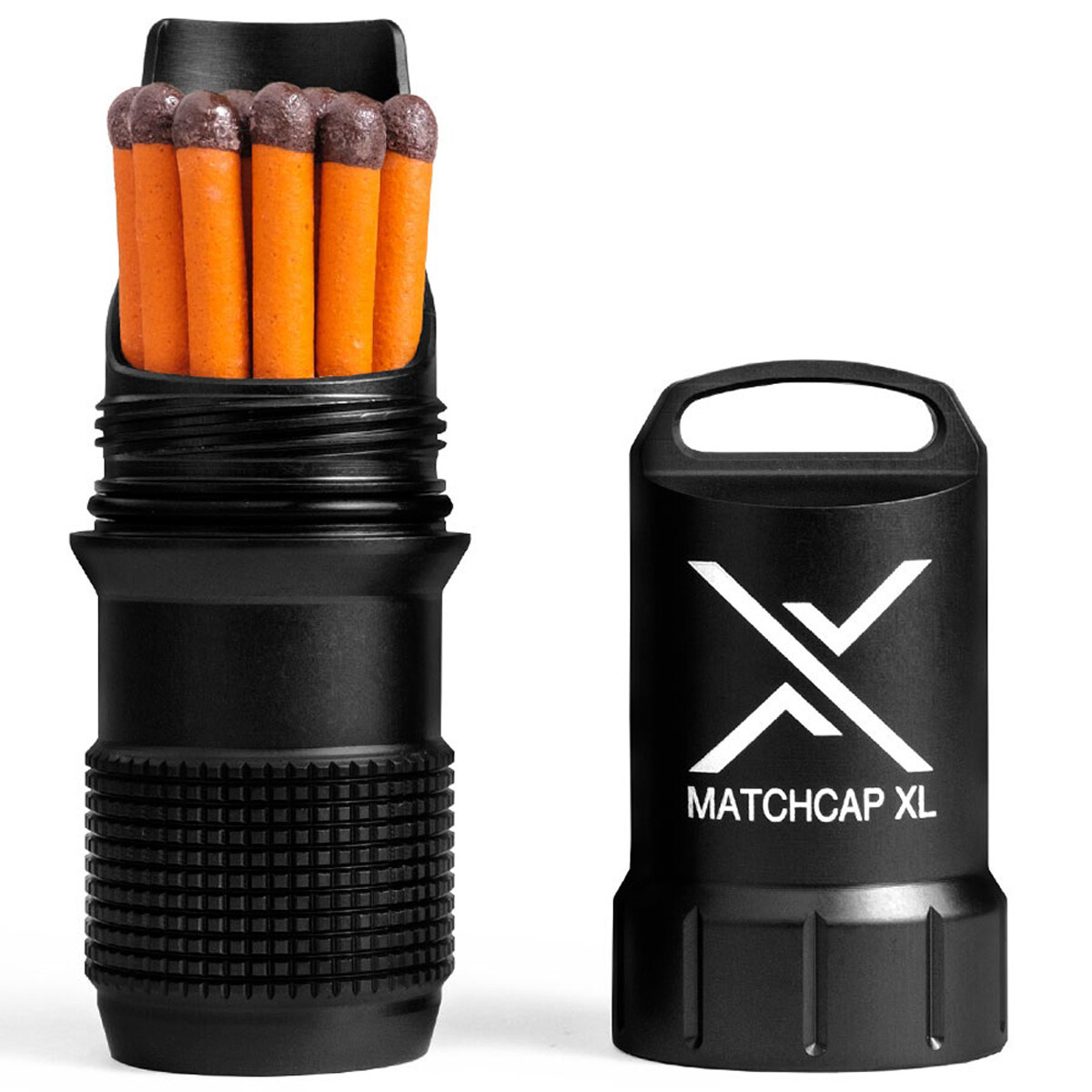 Exotac MATCHCAP XL Waterproof Match and Striker Case – Black
