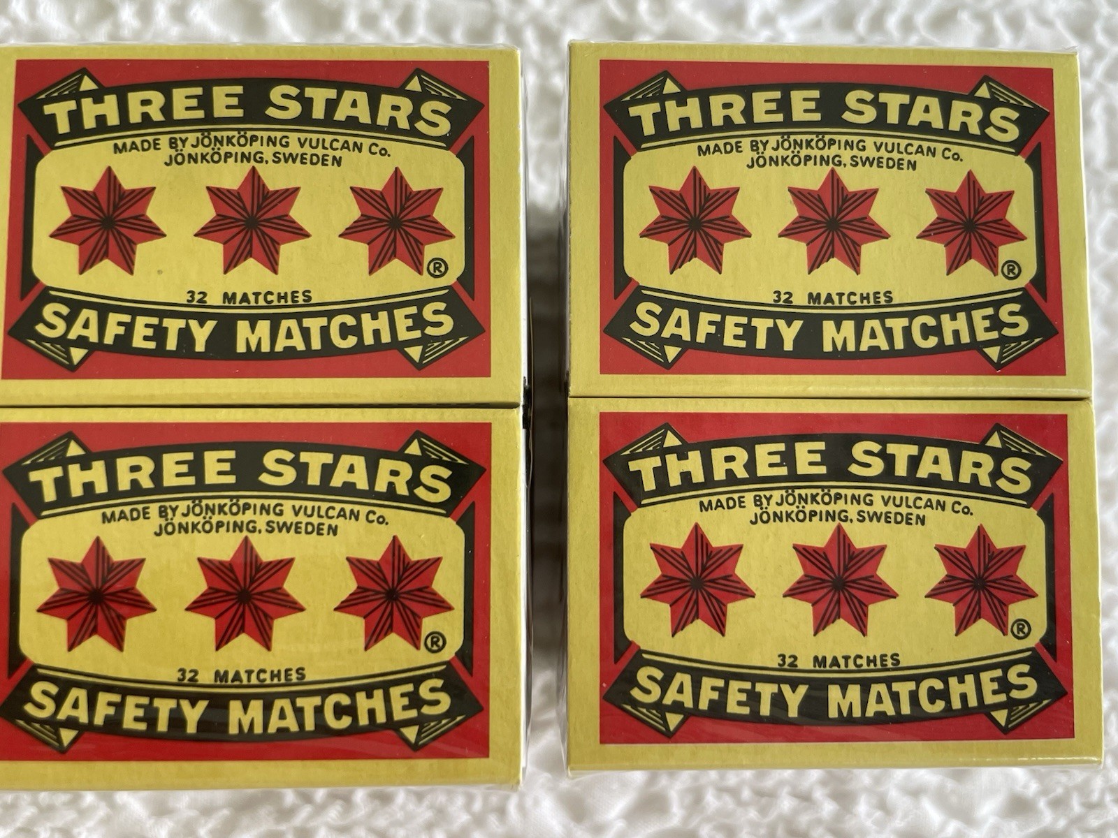 Swedish Camping Matches Three Stars Safety Matches 2 Packages-10 Boxes Per Pack
