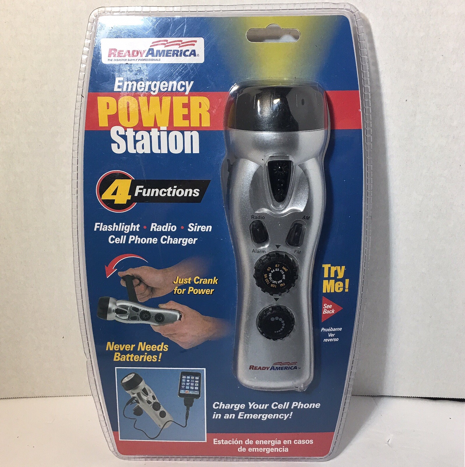 Ready America Emergency Power Station Flashlight | Radio | Siren | Phone Charger