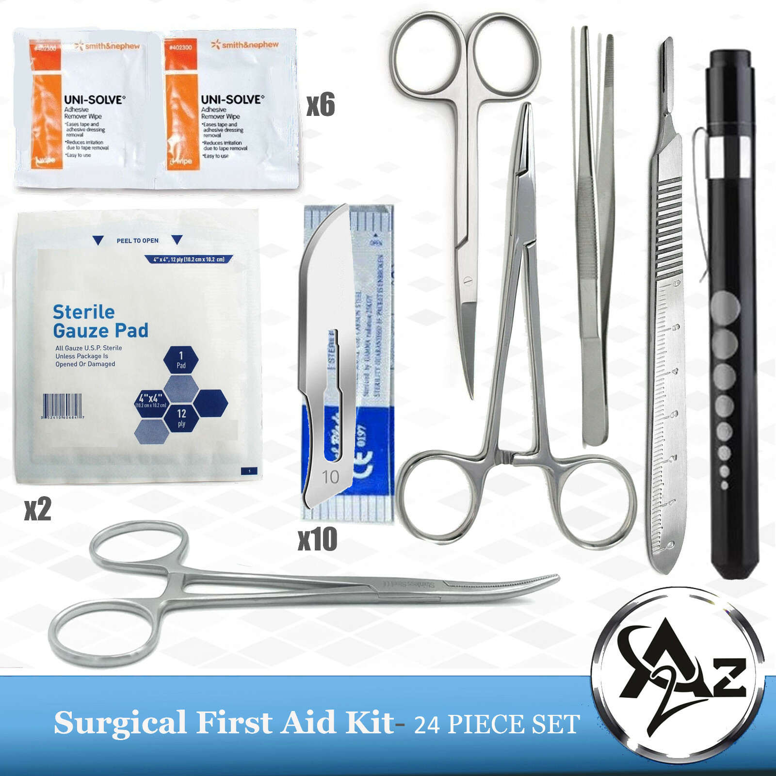 Emergency Medical Trauma First Aid Kit Wound Dressing REFILL – 24 Pcs