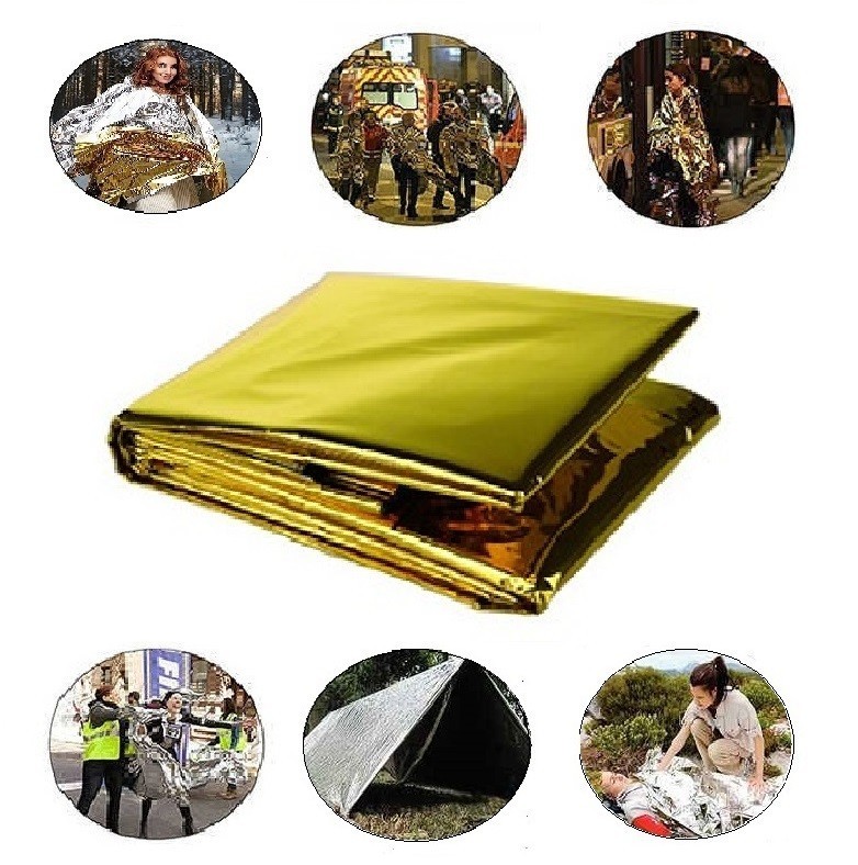 4 Pcs Emergency Thermal Blanket Mylar Trauma Military Survival Safety Silver
