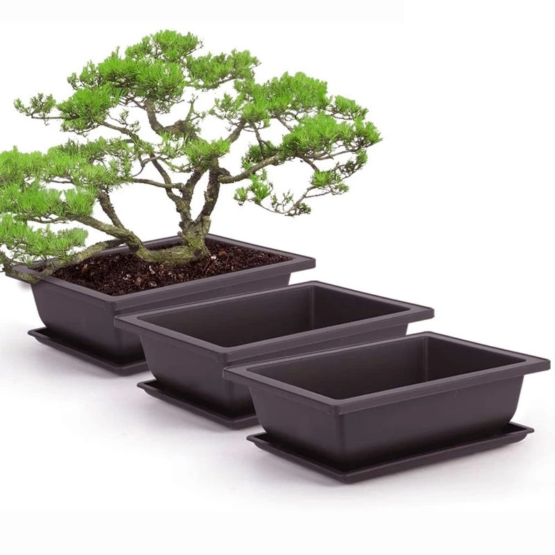 Rectangular Flowerpots Imitation Purple Clay Bonsai Pots Garden Landscape Succul