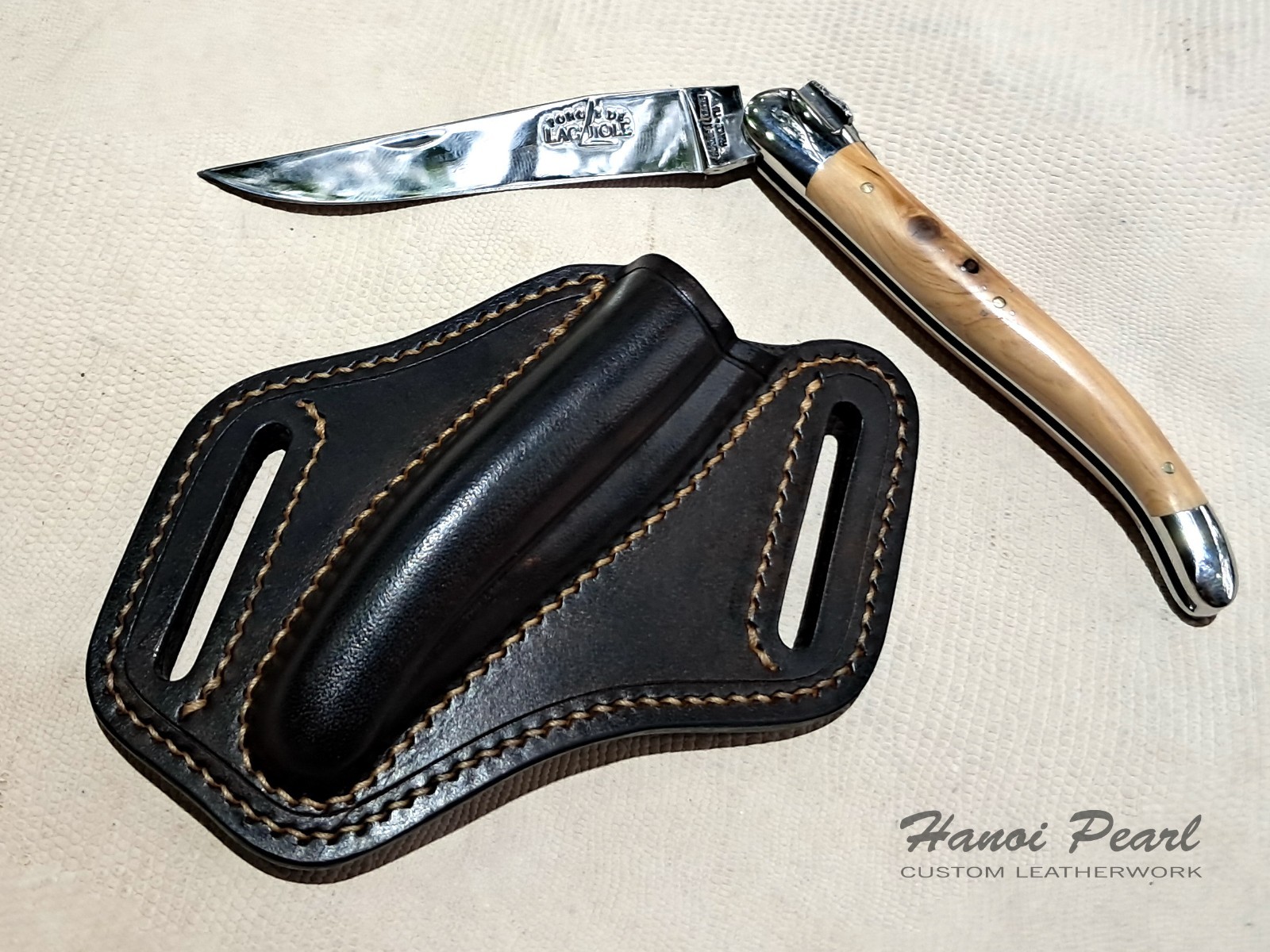Custom Leather Sheath for Forge De Laguiole 12cm Folder [Sheath Only]