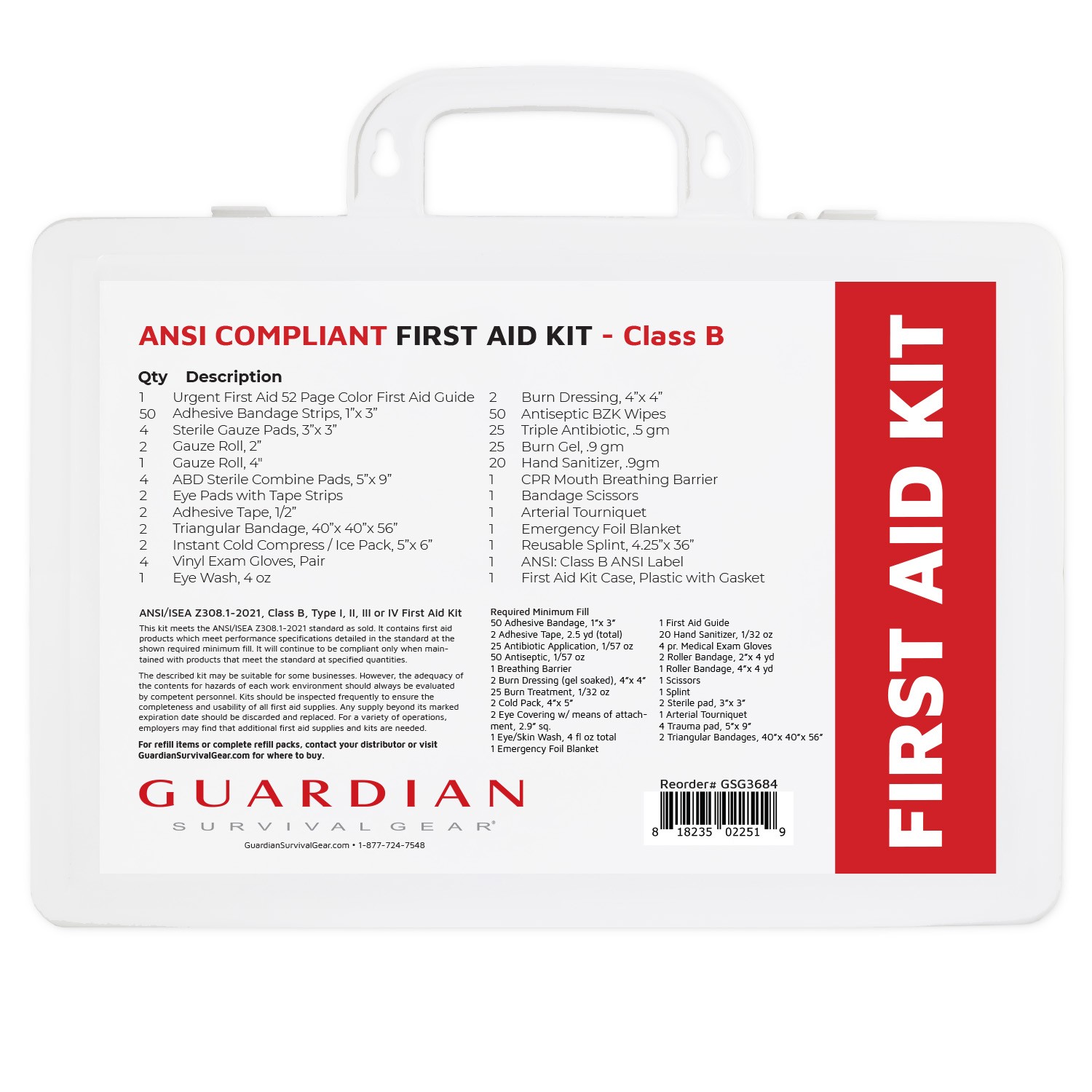 Guardian 25-50 Person First Aid Kit – Plastic