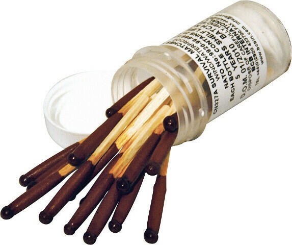 Bushcraft Survival Matches Contains 25 matches in a screw top waterproof contain