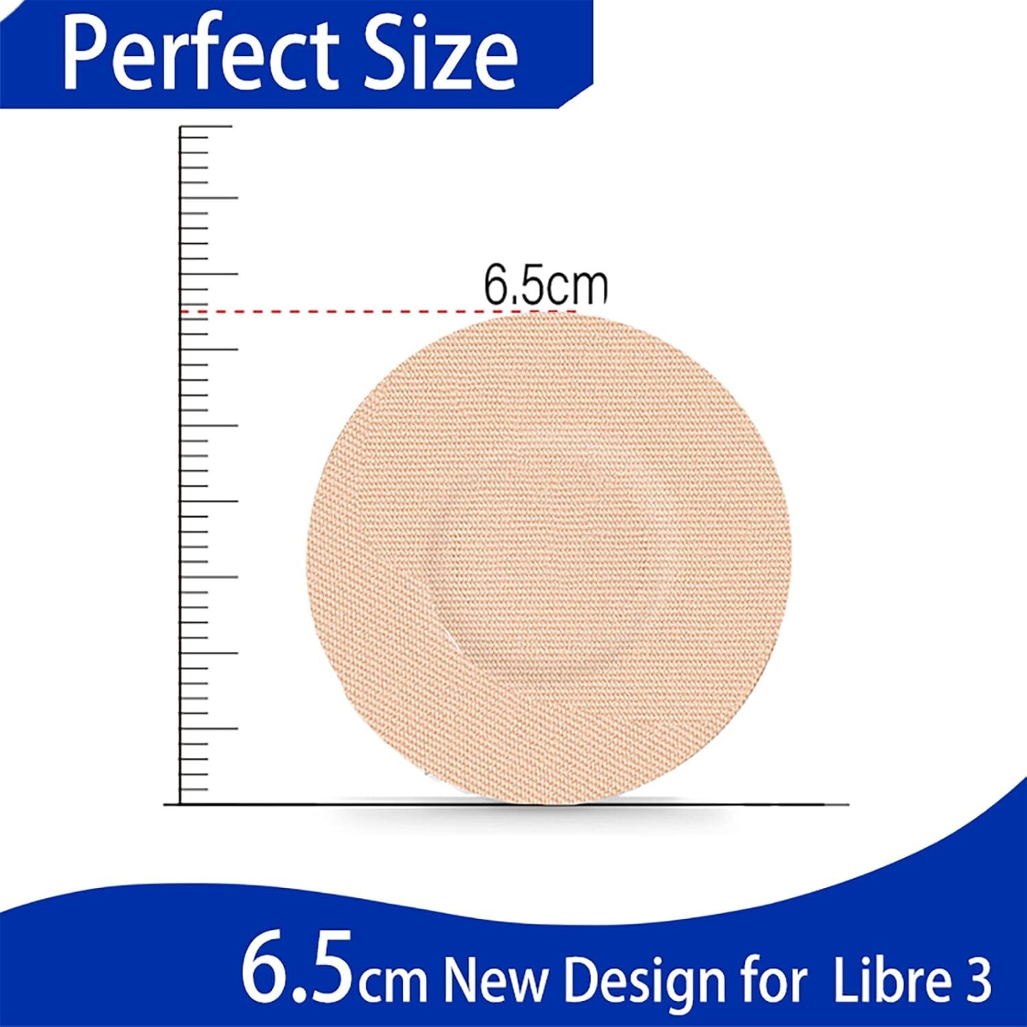 25-Pack Skin-Like Cotton Patches for Libre 3 – Sport-Friendly & Protective