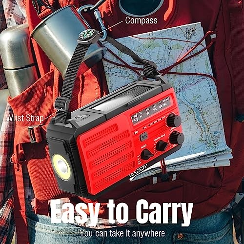 [37000mWh Battery] Emergency Radio, Hand Crank Solar, AM FM NOAA Radio SW10