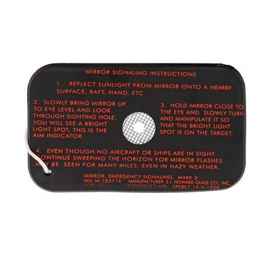 S.I. Howard Glass Signal Mirror M34 Military Approved Survival Tool