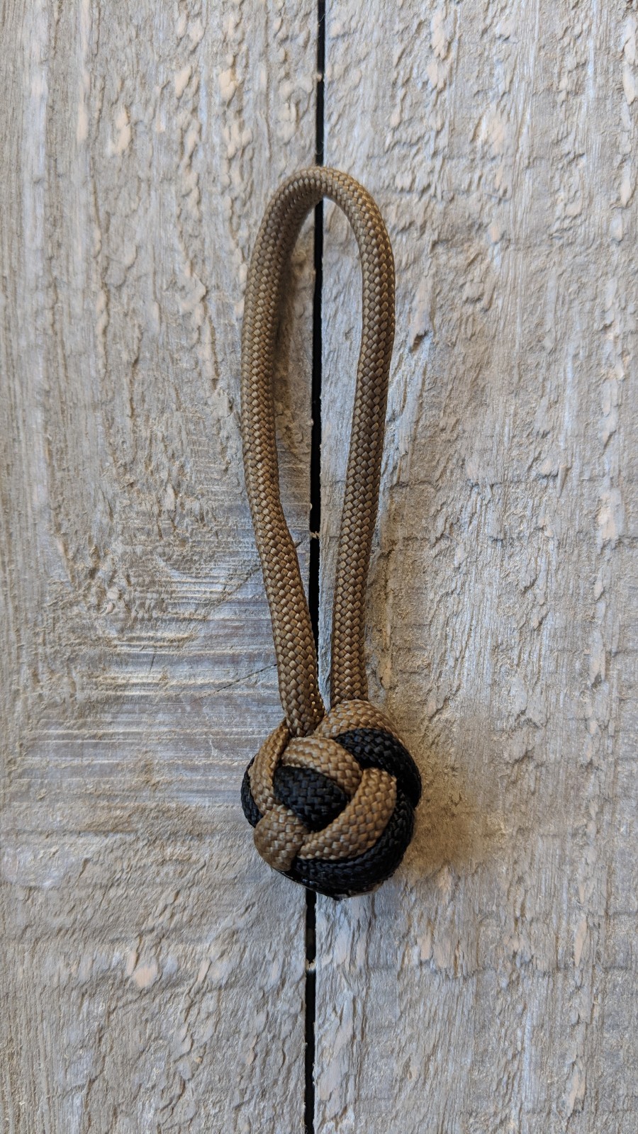 Pack of Three 3″ Paracord Zipper Pulls (Coyote Brown/Black) [Combined Shipping]