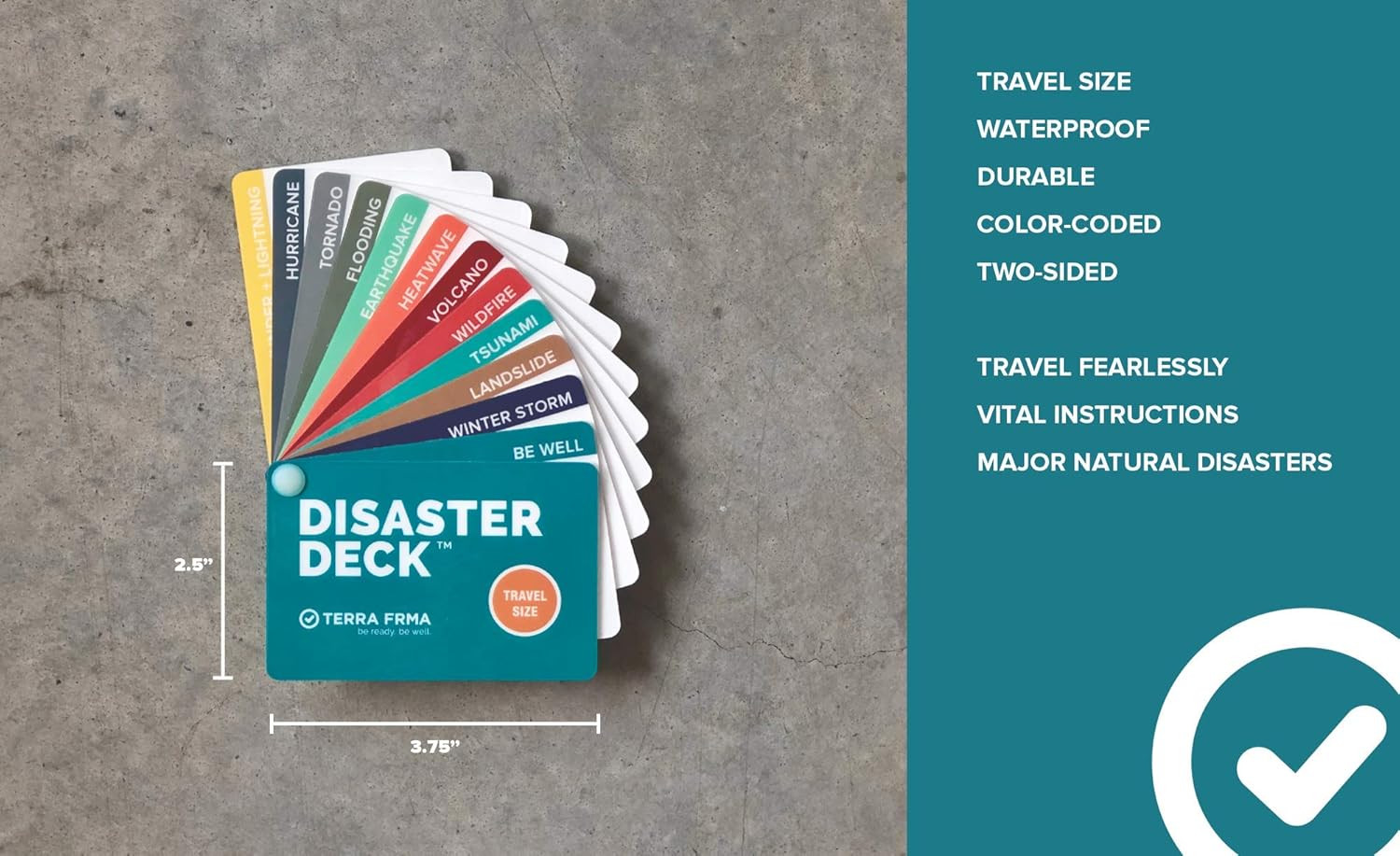 Disaster Deck – Emergency Disaster Survival Preparedness Tool – Waterproof Pocke