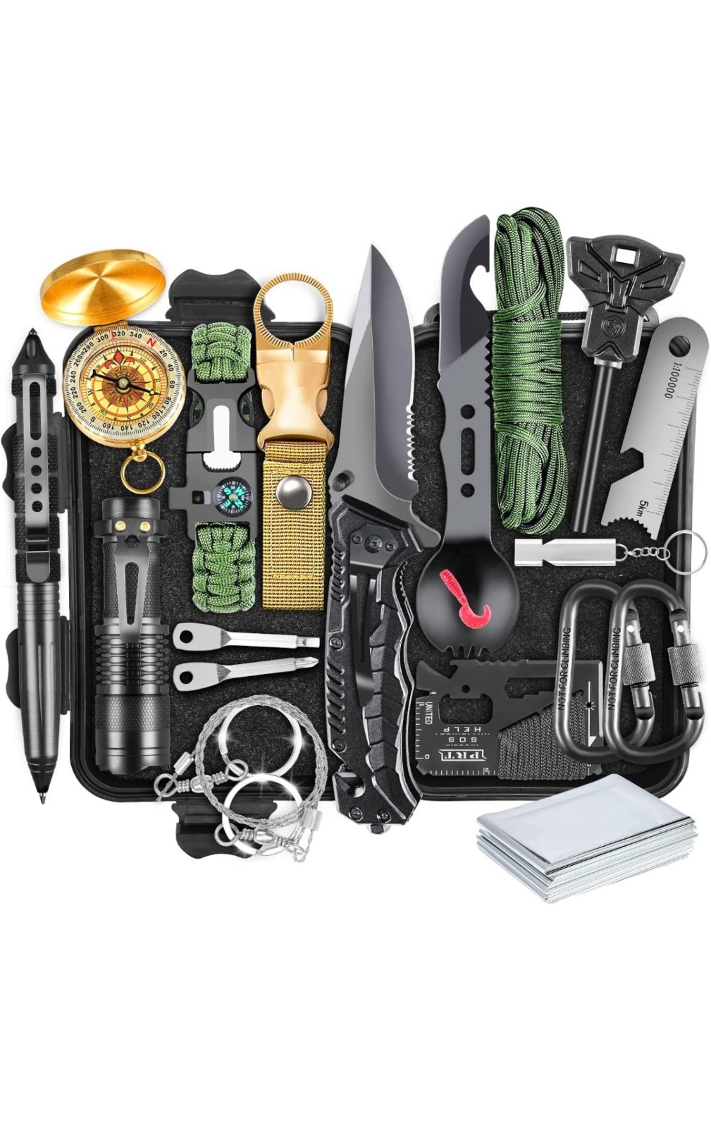 19-in-1 Emergency Survival Kit Premium Outdoor Gear | Camping Hiking Hunting