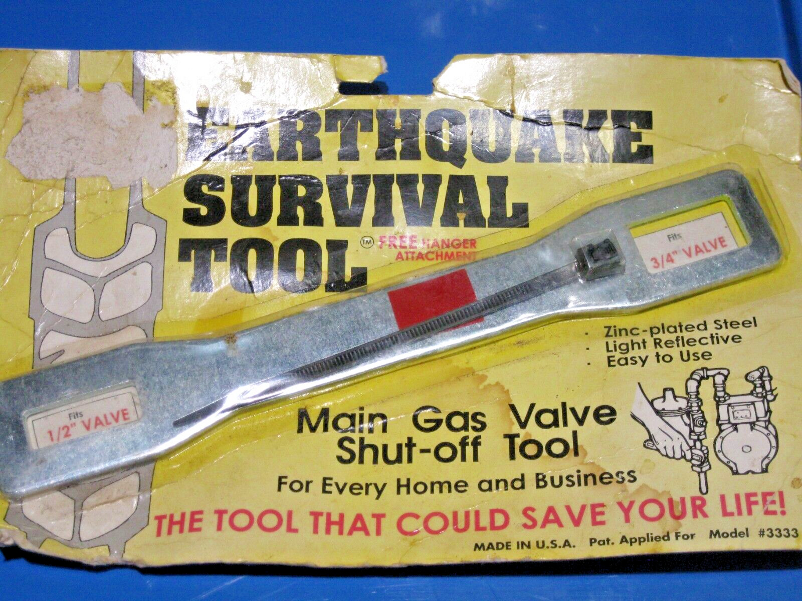 Ready America Earthquake Survival Tool Gas Shut Off Wrench #3333 USA