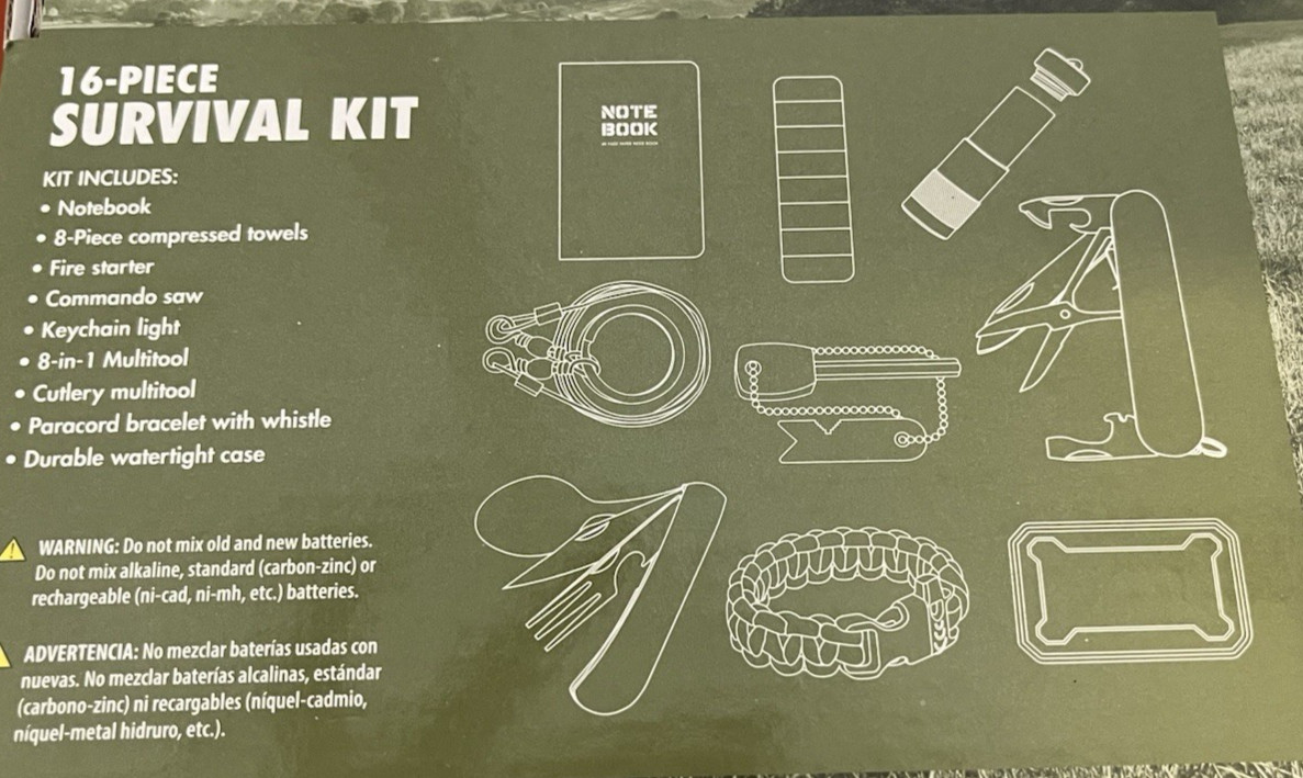 Ozark Trail 16-Pc Survival Kit – His and Hers Set of 2 – Black and Pink