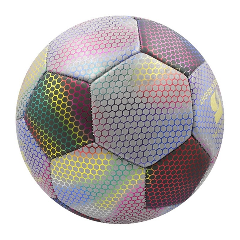 Reflective Football Glowing Standard Size Soccer for Indoor & Outdoor Training