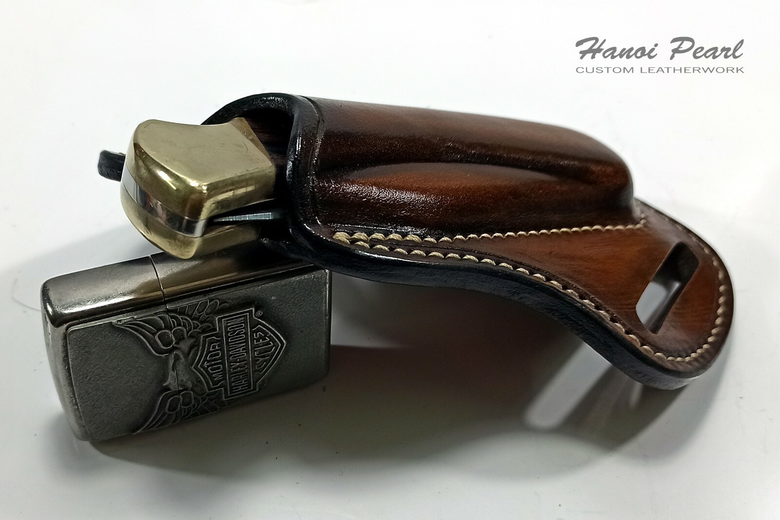 Custom 45 Degree Canted Leather Sheath for Buck 110 Folding Hunter