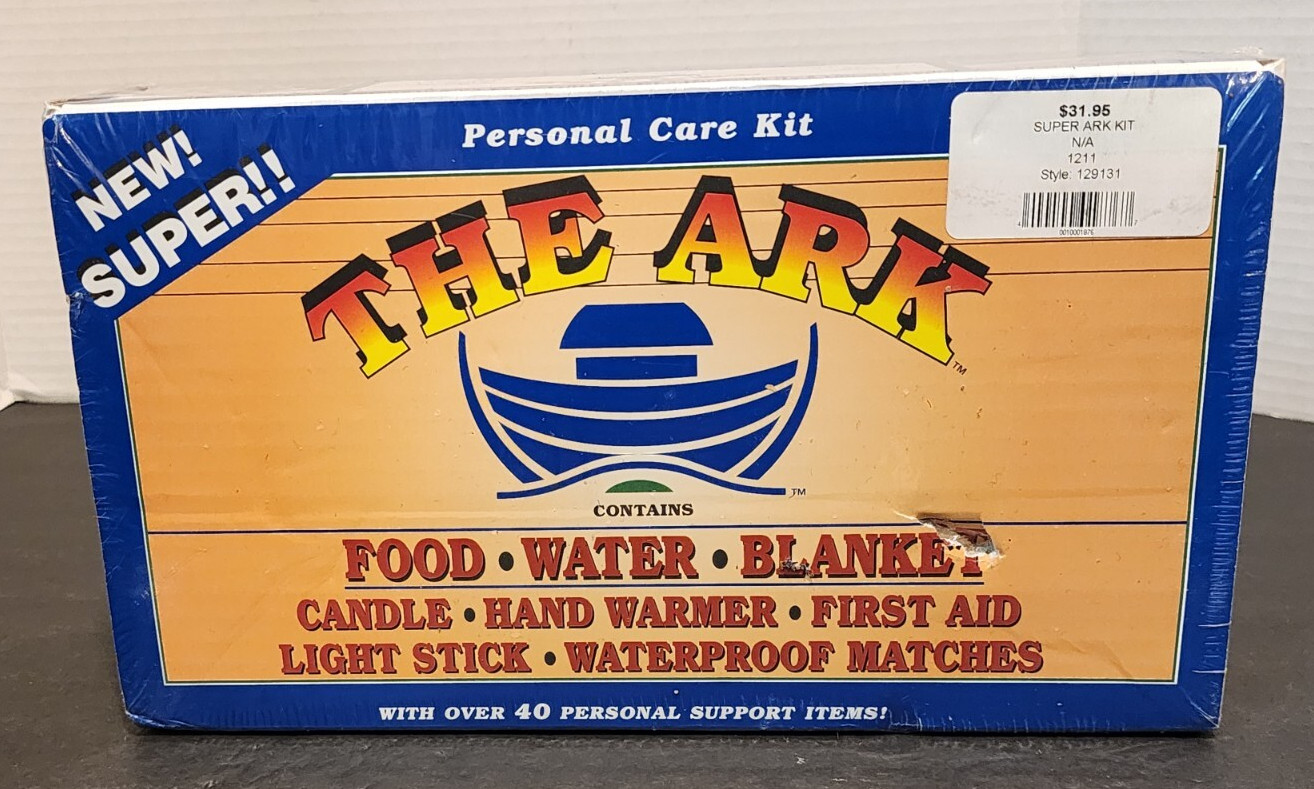 NEW SEALED – THE ARK Personal Care Survival Kit – Food Water Blanket First Aid
