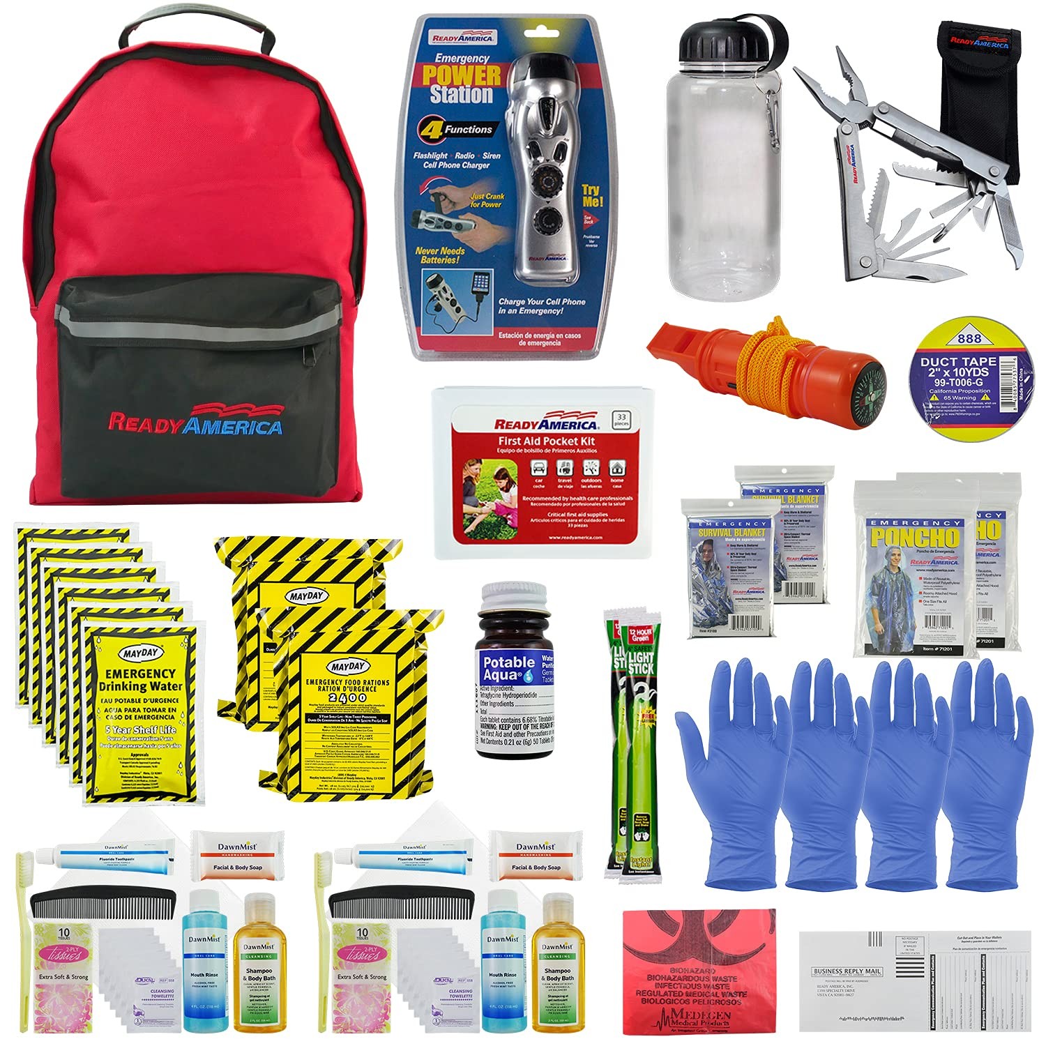 Ready America Deluxe 2 Person Survival Kit 72 Hour Emergency Preparedness