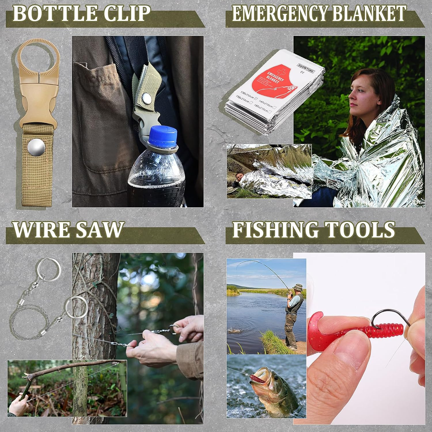 Gifts for Men Fathers Day Dad Husband Boyfriend Him, Survival Kits, 14 in 1 Surv