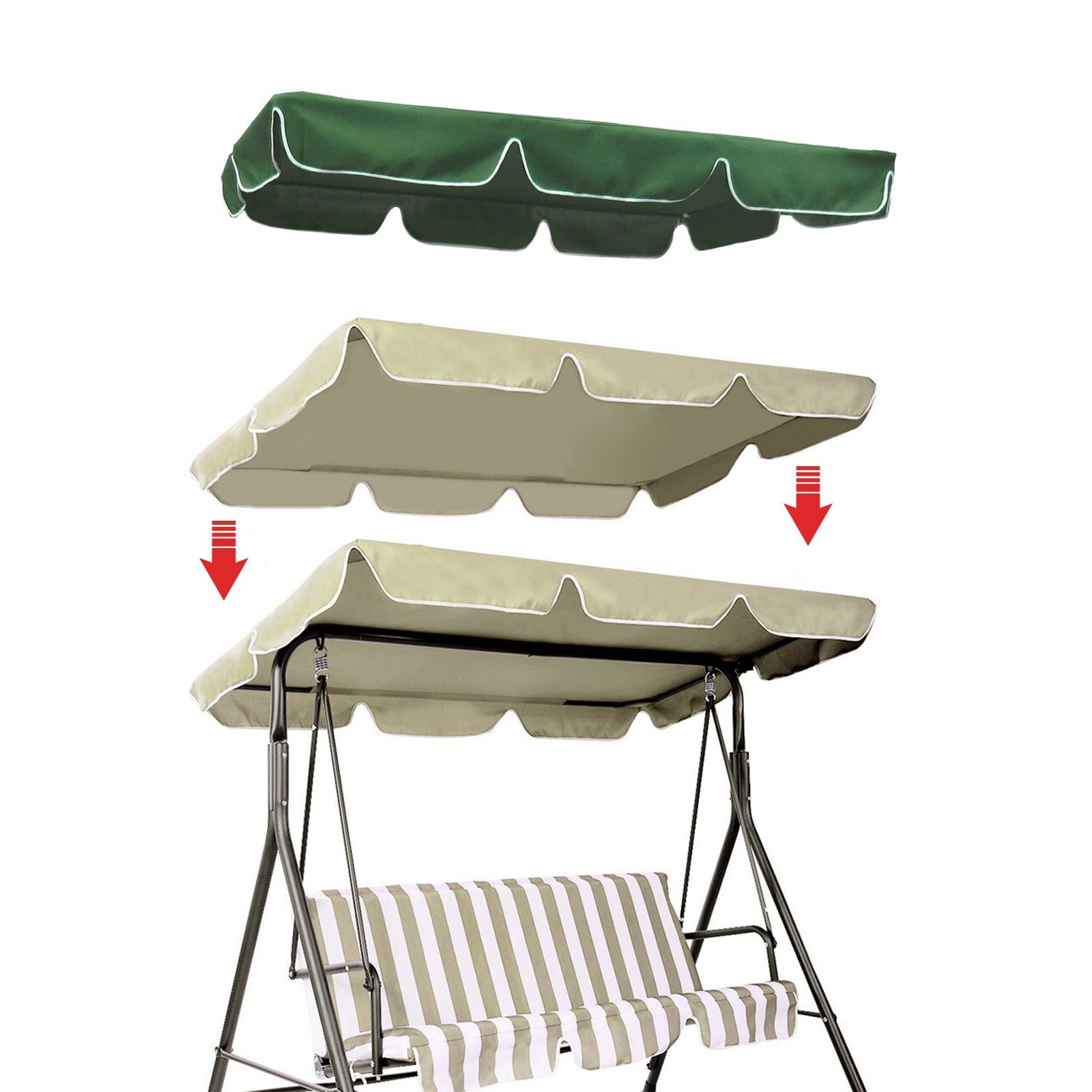 Waterproof Oxford Fabric Canopy For Garden Swing Seat Cover Two Or Three Seater