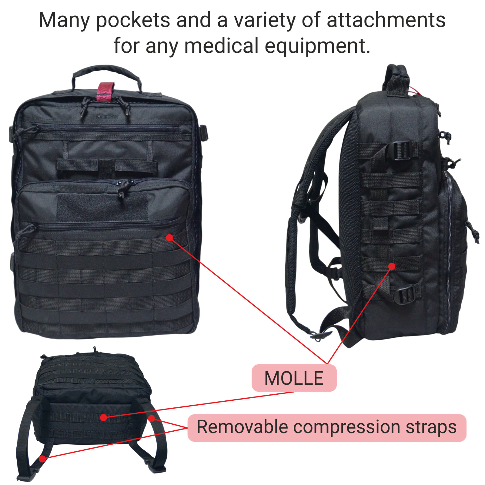 Tactical Medical Backpack – 20L MOLLE First Aid EMT Trauma Bag
