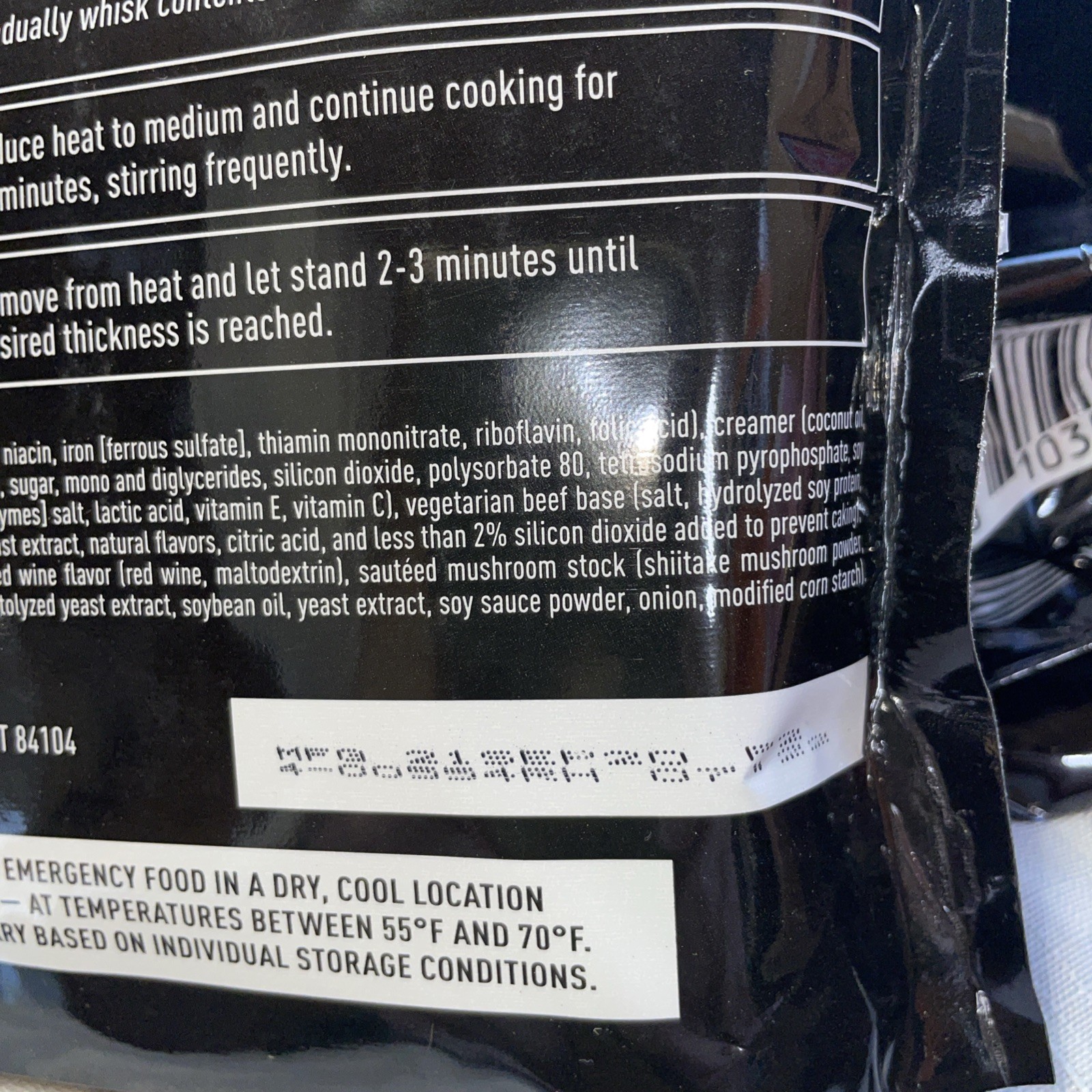 Ready Hour Emergency Food–Single Pack–Creamy Stroganoff–1,320 cals