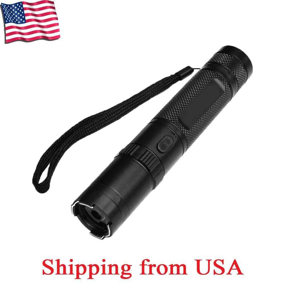 Stun Gun 1101 700 BV Heavy Duty Metal Rechargeable LED Flashlight Black
