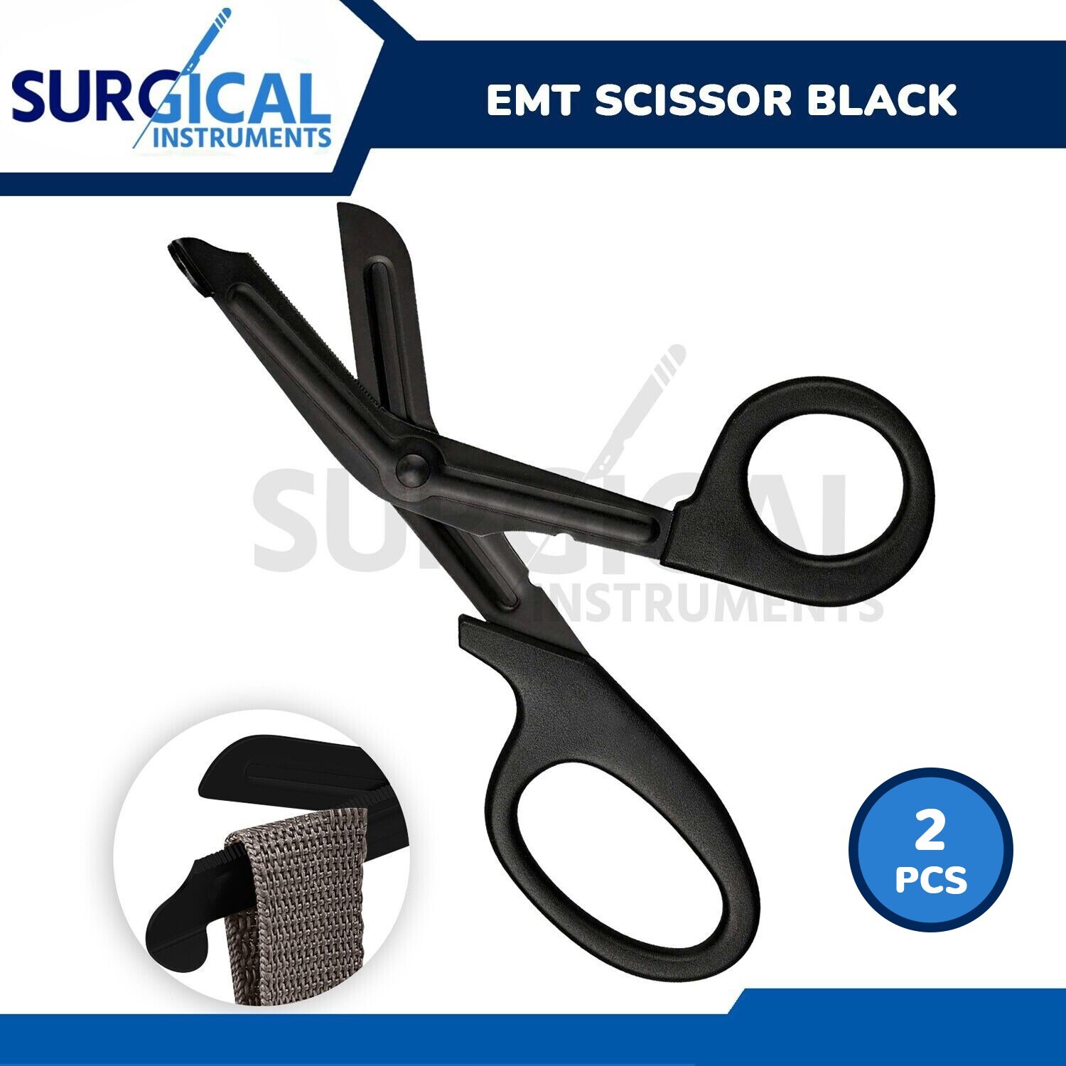 2 PARAMEDIC EMT TRAUMA SHEARS SCISSORS FIRST AID 7.25″ Black Finish German Grade