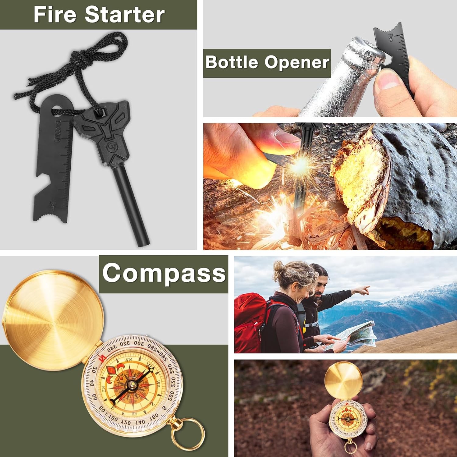 Survival Kits, Hiking and Camping Essentials, Emergency Survival Gear, Gifts for