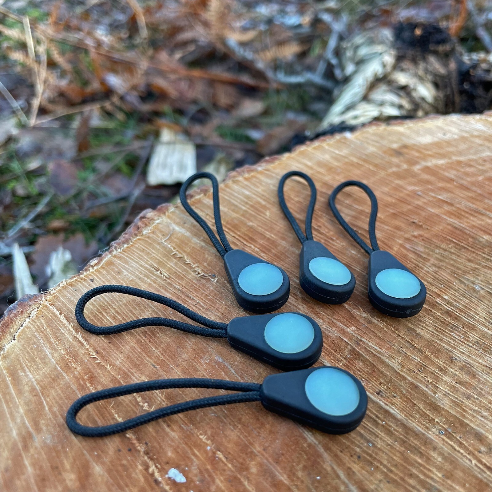 5x Glow In The Dark Zipper Pulls | Cord Jacket Bag Coat Tent Pulls | Long Glow