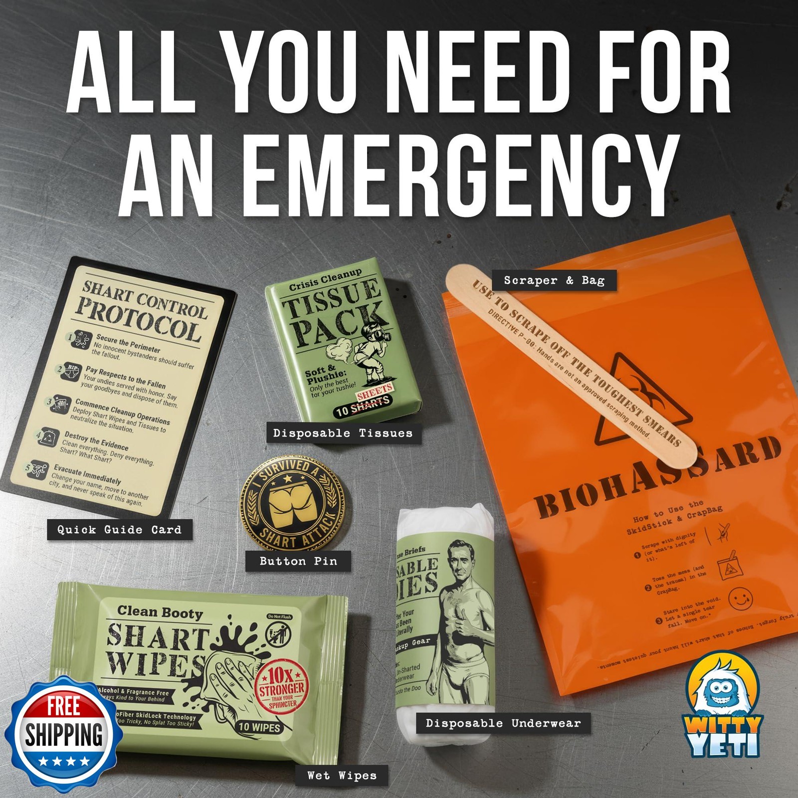Witty Yeti’s Military-Grade Shart Survival Kit for When Your Butt