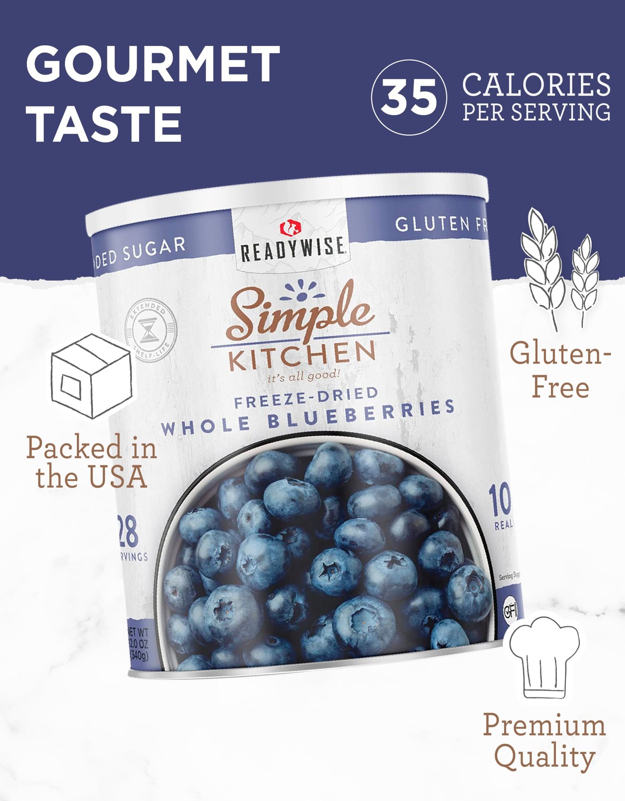 READYWISE – Simple Kitchen Freeze Dried Whole 28 Serving Can, purple
