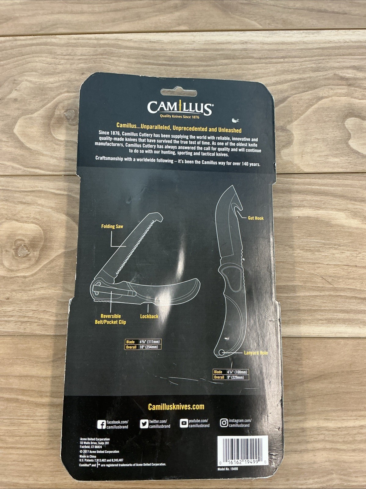 Camillus Game Hunter 9″ Gut Hook Knife W/ 10″ Folding Saw Combo Kit- 2 Piece Set